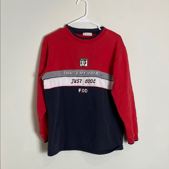 Fido Dido 1985 Cartoon Network Vintage Red Navy That's My Brandi Crewneck M - Picture 1 of 5